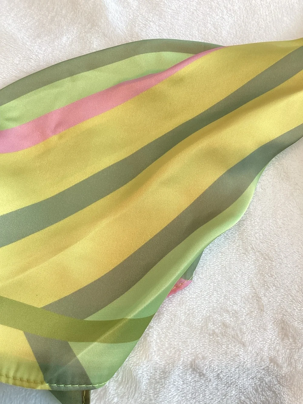 Anthropologie Silky Scarves Bag Head Hair Scarf New Set of 2 Green Pink Floral